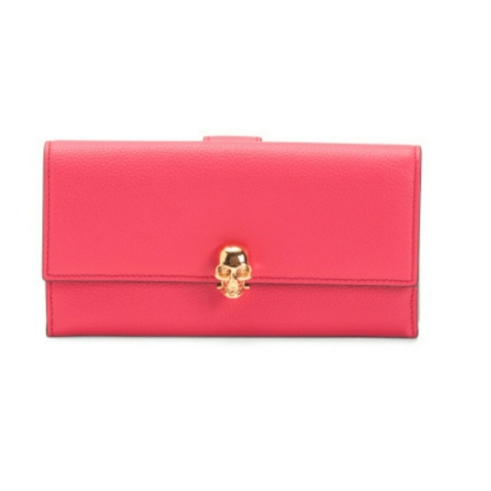 🆕️ Alexander McQueen Pebbled Leather Continental Skull Wallet
